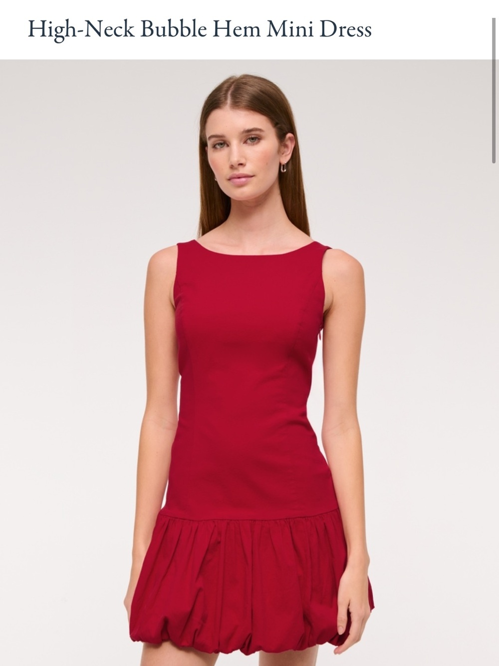Abercrombie & Fitch Red High-Neck Bubble Hem Mini Dress - NWT